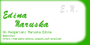 edina maruska business card